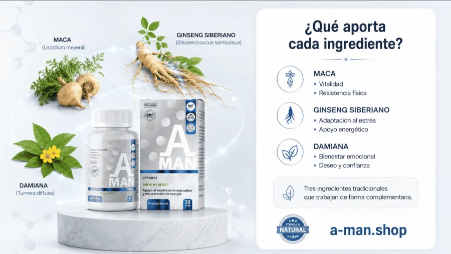 A-Man — qué aporta cada ingrediente de la fórmula